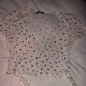 FINAL PRICE; Floral Brandy Melville Wrap shirt